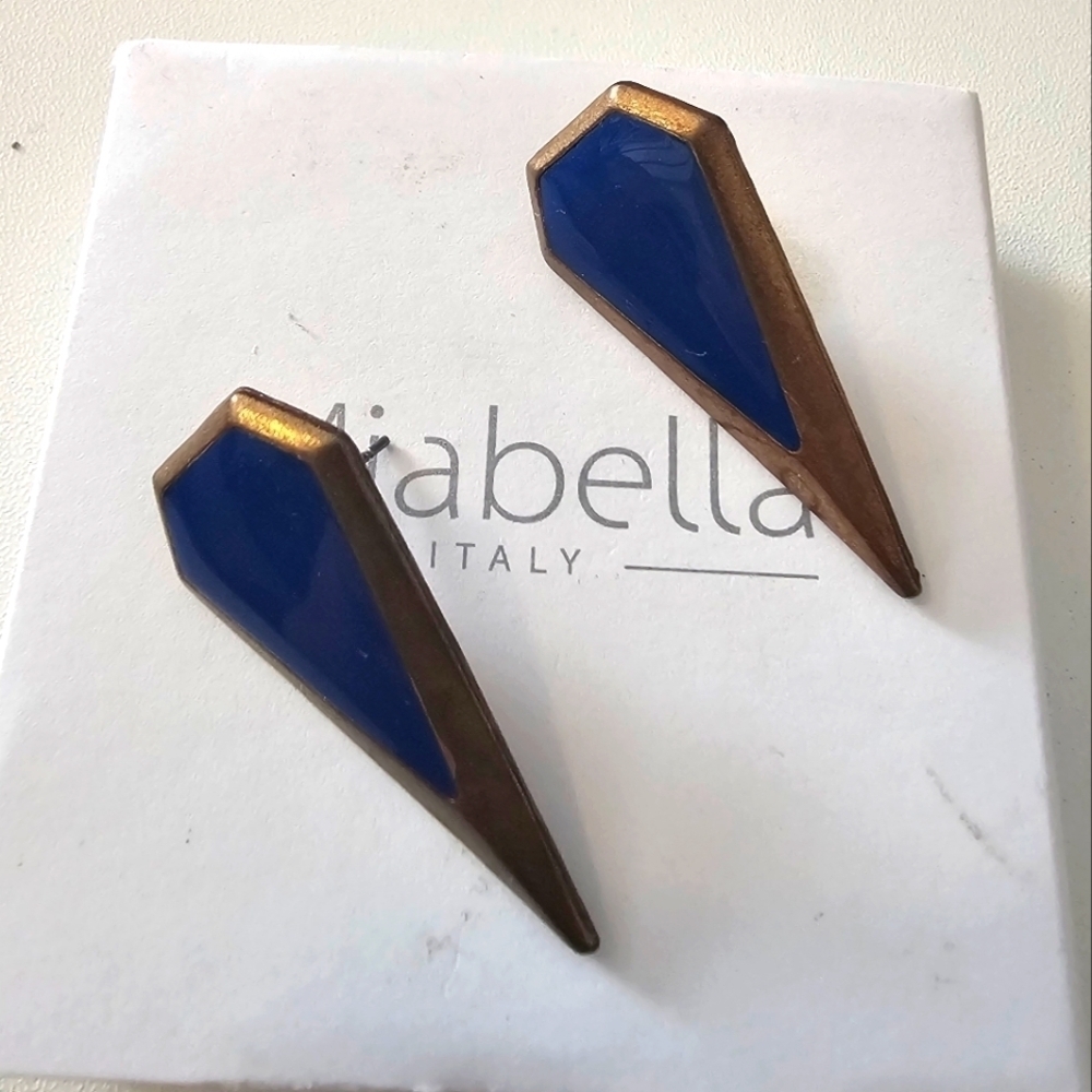 Vintage Geometric Two Tone Post Earrings